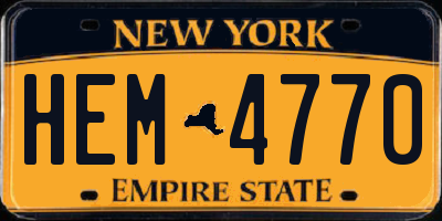 NY license plate HEM4770