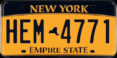 NY license plate HEM4771