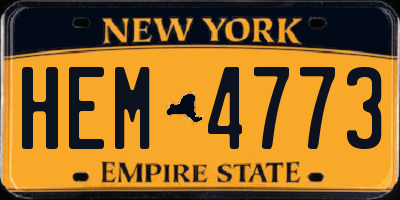 NY license plate HEM4773