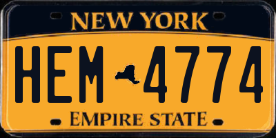 NY license plate HEM4774
