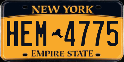 NY license plate HEM4775