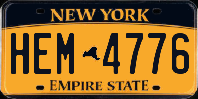 NY license plate HEM4776