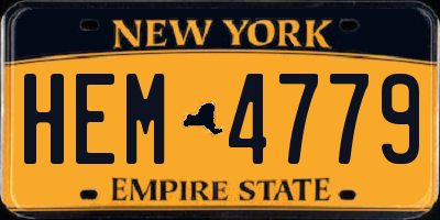 NY license plate HEM4779