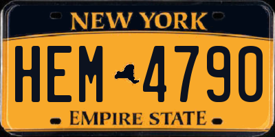 NY license plate HEM4790