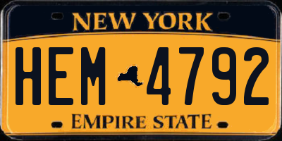 NY license plate HEM4792