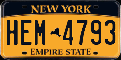 NY license plate HEM4793