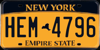 NY license plate HEM4796