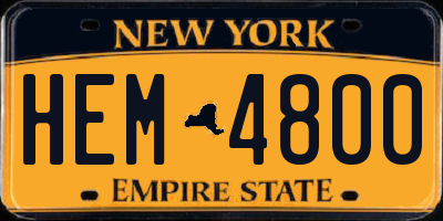 NY license plate HEM4800