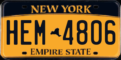 NY license plate HEM4806