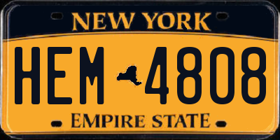 NY license plate HEM4808
