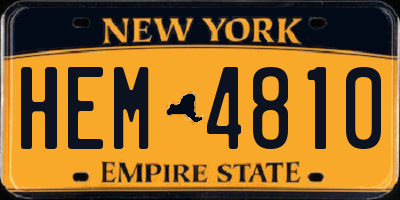 NY license plate HEM4810