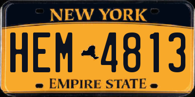 NY license plate HEM4813