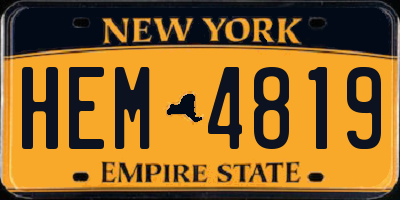 NY license plate HEM4819