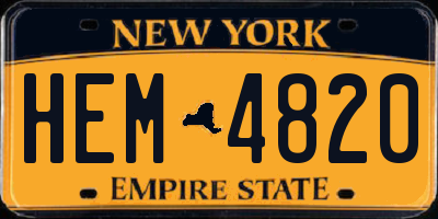 NY license plate HEM4820