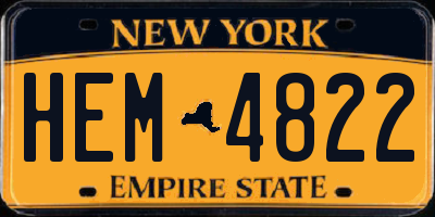 NY license plate HEM4822