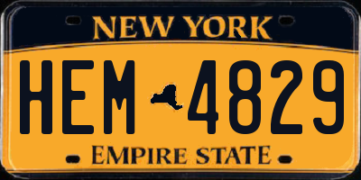 NY license plate HEM4829