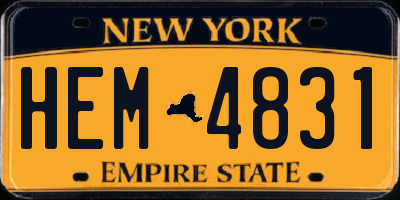 NY license plate HEM4831