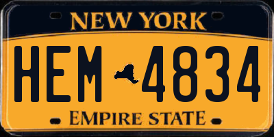 NY license plate HEM4834