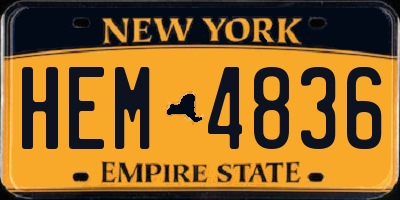 NY license plate HEM4836