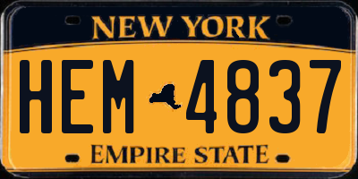 NY license plate HEM4837
