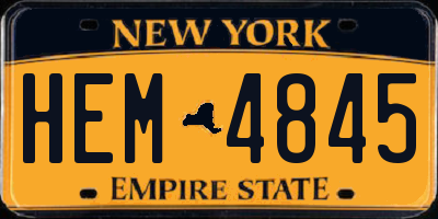 NY license plate HEM4845