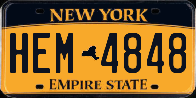NY license plate HEM4848