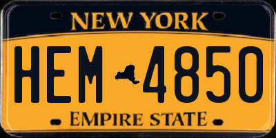 NY license plate HEM4850
