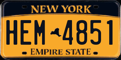 NY license plate HEM4851