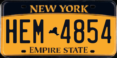 NY license plate HEM4854