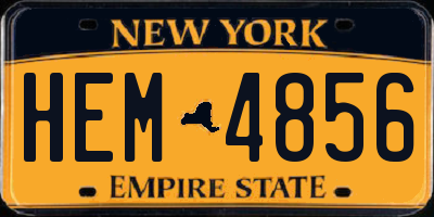 NY license plate HEM4856