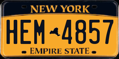 NY license plate HEM4857