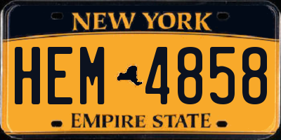 NY license plate HEM4858