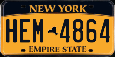 NY license plate HEM4864