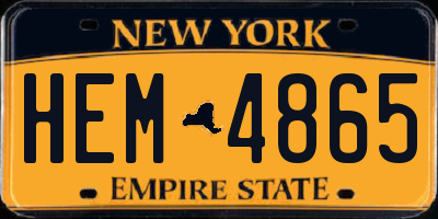 NY license plate HEM4865