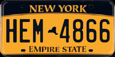 NY license plate HEM4866