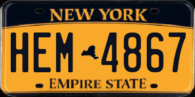 NY license plate HEM4867