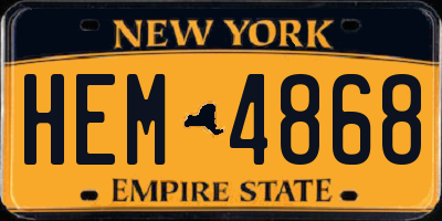 NY license plate HEM4868