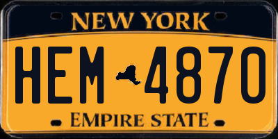 NY license plate HEM4870