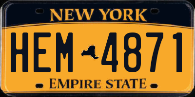 NY license plate HEM4871