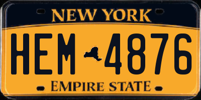 NY license plate HEM4876
