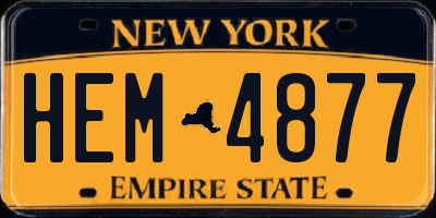 NY license plate HEM4877