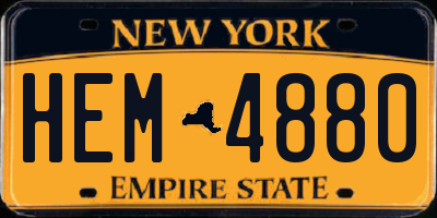 NY license plate HEM4880