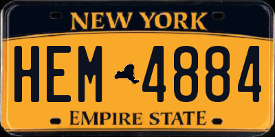 NY license plate HEM4884