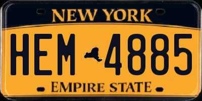 NY license plate HEM4885