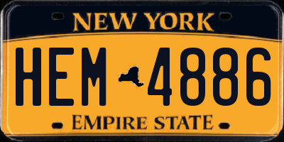 NY license plate HEM4886