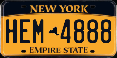 NY license plate HEM4888