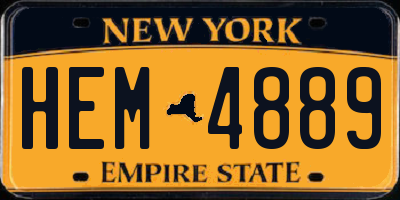 NY license plate HEM4889