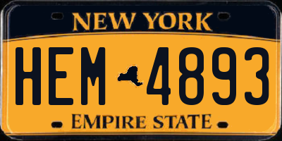 NY license plate HEM4893