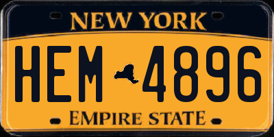 NY license plate HEM4896