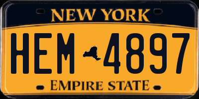 NY license plate HEM4897